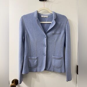 Brunello Cucinelli 100% Cashmere Knit Blazer Cardigan - Light Blue (S)